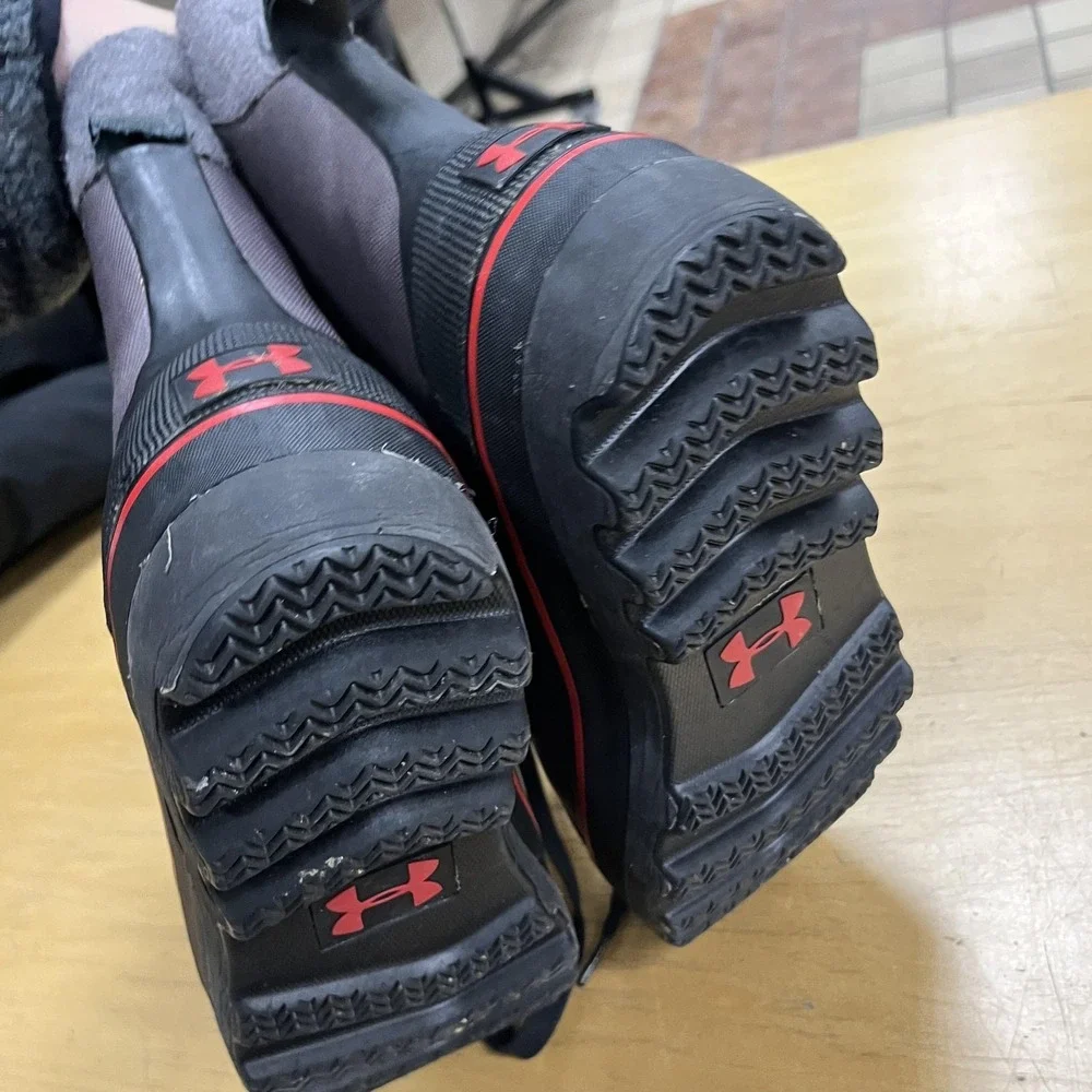Under Armour Boots Mens Size 9 Black Gray Insulated Cold Winter Snow 1250238-001